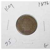 1876 INDIAN HEAD CENT KEY G 1876 INDIAN HEAD CENT KEY G