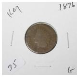 1876 INDIAN HEAD CENT KEY  G