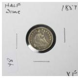 1857 HALF DIME VF 1857 HALF DIME VF
