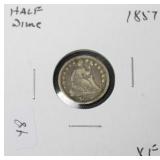 1857 HALF DIME  VF