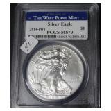 2014 W PCGS MS70 SILVER EAGLE