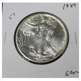 1989 SILVER EAGLE  GEM