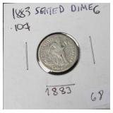 1883 SEATED DIME  G