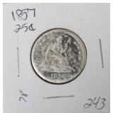 1857 SEATED QUARTER