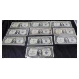 10 SILVER CERTIFICATES