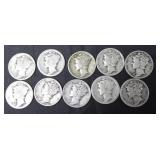10 MERCURY DIMES 10 MERCURY DIMES