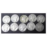 10 MERCURY DIMES