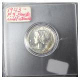 1943 MERCURY DIME CHOICE BU FULL BANDS