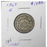 1868 SHIELD NICKEL  G