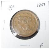 1851 LARGE CENT F 1851 LARGE CENT F