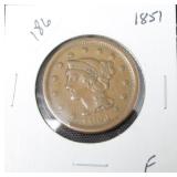 1851 LARGE CENT  F