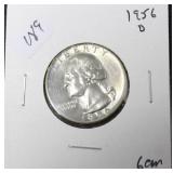 1956 D WASHINGTON QUARTER GEM