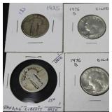 4 SILVER QUARTERS