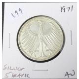 1971 GERMAN SILVER 5 MARK AU 1971 GERMAN SILVER 5 MARK AU