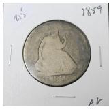 1859 SEATED HALF DOLLAR  AG