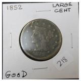 1852 LARGE CENT G 1852 LARGE CENT G