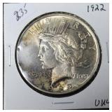 1922 PEACE DOLLAR  UNC