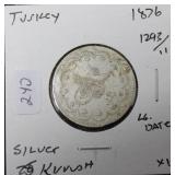 1876 1293/11 TURKEY SILVER 5 KURUSH