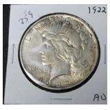 1922 PEACE DOLLAR  AU