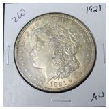 1921 MORGAN DOLLAR  AU