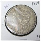 1881 MORGAN DOLLAR XF 1881 MORGAN DOLLAR XF