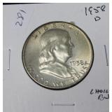 1958 D FRANKLIN HALF CHOICE BU 1958 D FRANKLIN HALF CHOICE BU