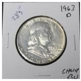 1963 D FRANKLIN HALF  CHOICE BU