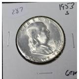 1953 S FRANKLIN HALF  GEM,