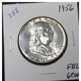 1956 FRANKLIN HALF GEM FBL 1956 FRANKLIN HALF GEM FBL