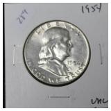 1954 FRANKLIN HALF UNC 1954 FRANKLIN HALF UNC