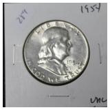 1954 FRANKLIN HALF UNC