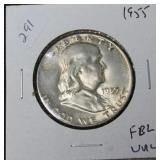 1955 FRANKLIN HALF UNC FBL 1955 FRANKLIN HALF UNC FBL