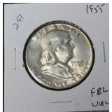 1955 FRANKLIN HALF UNC FBL