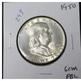 1950 FRANKLIN HALF GEM FBL 1950 FRANKLIN HALF GEM FBL