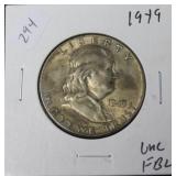 1949 FRANKLIN HALF UNC  FBL