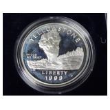 YELLOWSTONE PROOF SILVER DOLLAR W BOX PAPERS