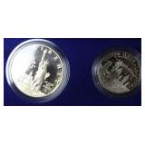 LIBERTY PROOF SILVER DOLLAR &HALF W BOX PAPERS