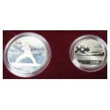 1992 PROOF SILVER DOLLAR AND HALF W BOX PAPERS 1992 PROOF SILVER DOLLAR AND HALF W BOX PAPERS