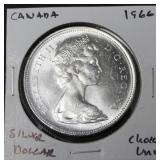 1966 CANADA SILVER DOLLAR CHOICE BU