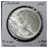 1965 CANADA SILVER DOLLAR CHOICE BU 1965 CANADA SILVER DOLLAR CHOICE BU
