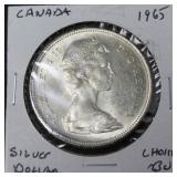 1965 CANADA SILVER DOLLAR CHOICE BU