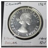 1964 CANADA SILVER DOLLAR CHOICE BU