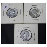3 WASHINGTON QUARTERS 1938 1964 1955 3 WASHINGTON QUARTERS 1938 1964 1955