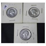 3 WASHINGTON QUARTERS 1938 1964 1955