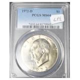 1972 D IKE DOLLAR PCGS MS64