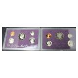 TWO PROOF SETS 1993 1987 TWO PROOF SETS 1993 1987