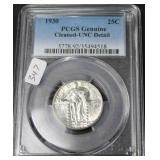 1930 STANDING QUARTER PCGS UNC