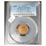 1863 CIVIL WAR TOKEN PCGS UNC