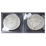 TWO PRE 21 MORGAN DOLLARS TWO PRE 21 MORGAN DOLLARS