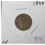 1866 INDIAN HEAD CENT KEY G 1866 INDIAN HEAD CENT KEY G